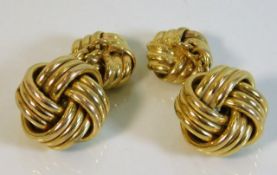 A pair of 9ct gold knot cufflinks 9.3g