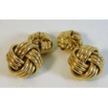 A pair of 9ct gold knot cufflinks 9.3g