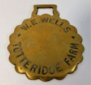 An antique W. E. Wells Totteridge Farm horse brass