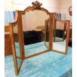 A 19thC. gilt framed triptych mirror approx. 33in