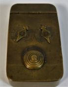 A 19thC. brass combination snuff box 3in long