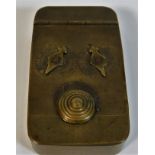 A 19thC. brass combination snuff box 3in long