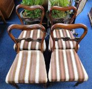 Four 19thC. mahogany dining chairs with carved dec