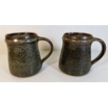Two David Leach St. Ives pottery tankards, small c