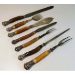 A set of seven large 19thC. matching horn handled