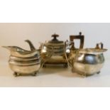 A three piece silver tea set by S. Blanckensee & S