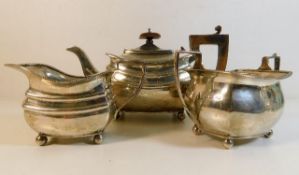 A three piece silver tea set by S. Blanckensee & S