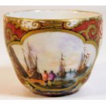 A 19thC. hand painted German porcelain cabinet cup