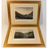A pair of framed prints depicting North & South vi