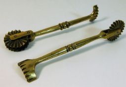 A pair of 19thC. brass pastry tools