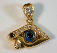 An 18ct gold weeping eye pendant 3.7g