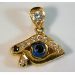 An 18ct gold weeping eye pendant 3.7g