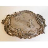 A French silver art nouveau card tray 67g