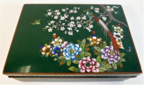 A Chinese cloisonne box with floral decor 5.5in x