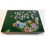 A Chinese cloisonne box with floral decor 5.5in x