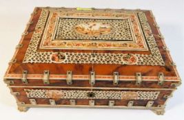 A 19thC. Anglo Indian style tortoiseshell & ivory