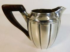 A French silver creamer with rosewood handle 88g