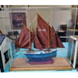 A cased model of cornish lugger Billy Bray FY333