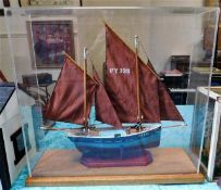 A cased model of cornish lugger Billy Bray FY333