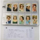 A collection of Gallaher cigarette cards, film sta