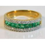 A 9ct gold half eternity ring set with approx. 0.4