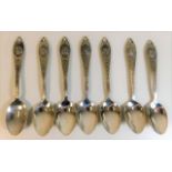 A set of seven USA sterling silver spoons 67g