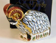 A Royal Crown Derby first quality boxed Derby Ram