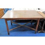 An early 20thC. oak art nouveau period table with