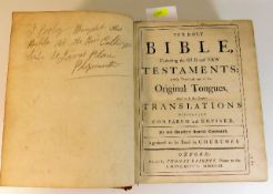 Book: A 1761 bible containing old & new testament