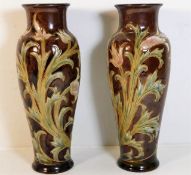 A pair of Royal Doulton vases signed to base by de