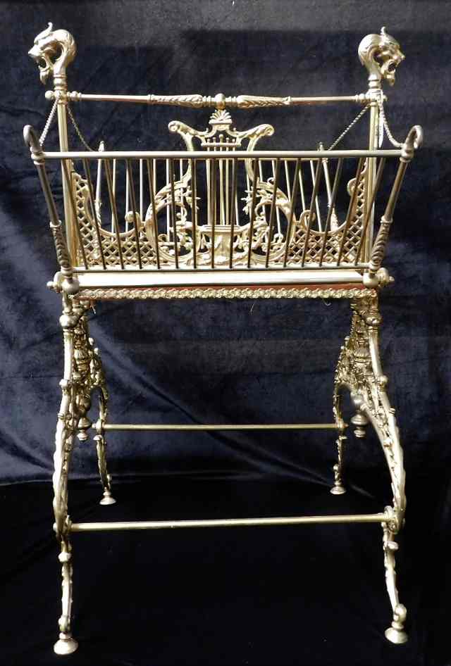 A c.1840 brass & gilt Canterbury 32.25in high