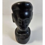 A carved Ebony hardwood African tribal art bust