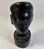 A carved Ebony hardwood African tribal art bust