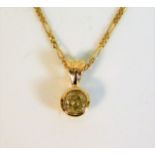 An 18ct gold necklace with fancy colour old cut di