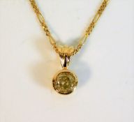 An 18ct gold necklace with fancy colour old cut di