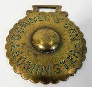 An antique Downes & Son Leominster horse brass 4in