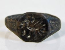 A Roman bronze ring