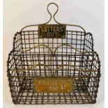 A brass letters in, letters out rack 7in wide £40-