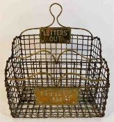 A brass letters in, letters out rack 7in wide £40-