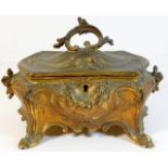 An ormolu gilt bronze silk lined casket 8in wide