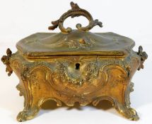 An ormolu gilt bronze silk lined casket 8in wide