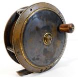 An antique fly fishing reel 4.5in diameter inscrib