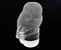 A Lalique crystal owl 3.6in high