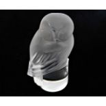 A Lalique crystal owl 3.6in high