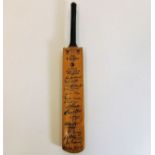 A signed vintage 1950 West Indies miniature cricke