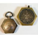 Two trench art lighters