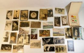 Approx. 38 postcards twinned with a 1930's autogra