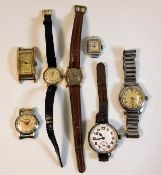 A collection of vintage watches including a ladies