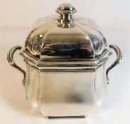 A fine quality, heavy gauge silver two handled pot