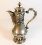 A decorative Chinese silver wine ewer 6.25in tall
